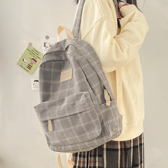 Women Backpack Lattice High Capacity Mochila Bolsa