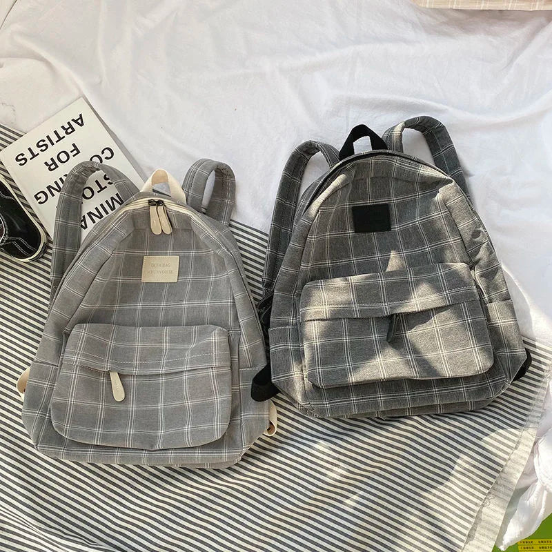 Women's Lattice Backpack High Capacity Mochila Bolsa