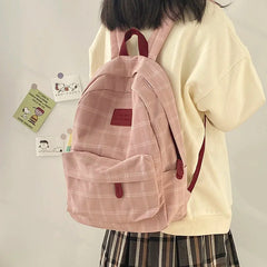 Women Backpack Lattice High Capacity Mochila Bolsa