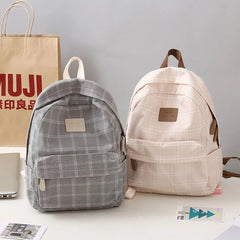 Women Backpack Lattice High Capacity Mochila Bolsa