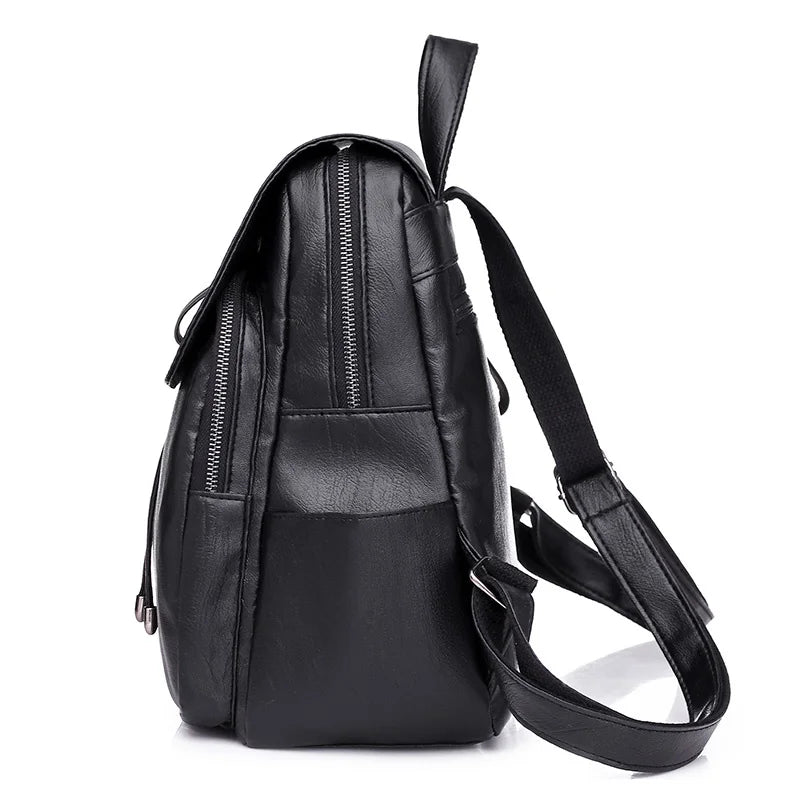 Women's Leather Backpack Pu Leather Bag Mochila Bolsa