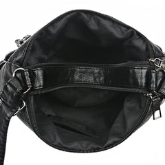 Women Classic PU Leather Shoulder Bag with Multiple Pockets