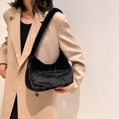Plush Faux Fur Bag Top-handle Bags Winter Small Handbags