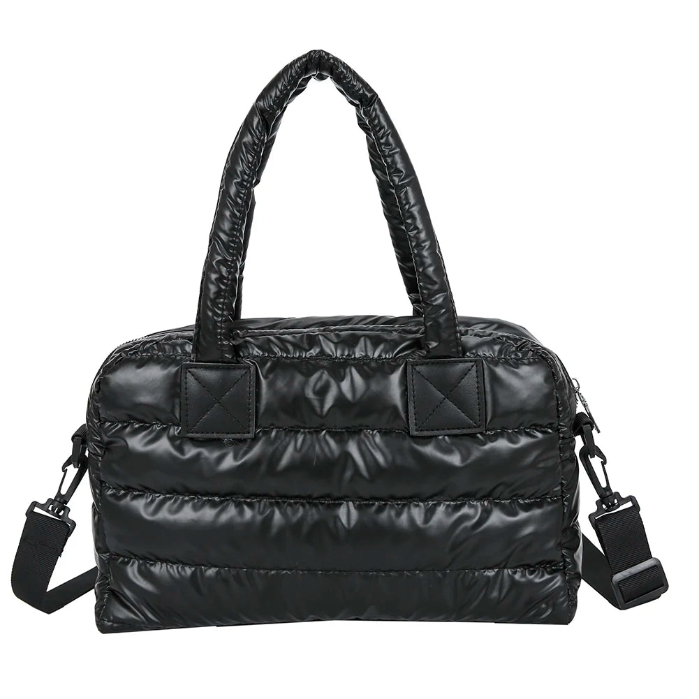 Quilted Cotton Padded Messenger Bag Large Capacity Zipper Shoulder Bag