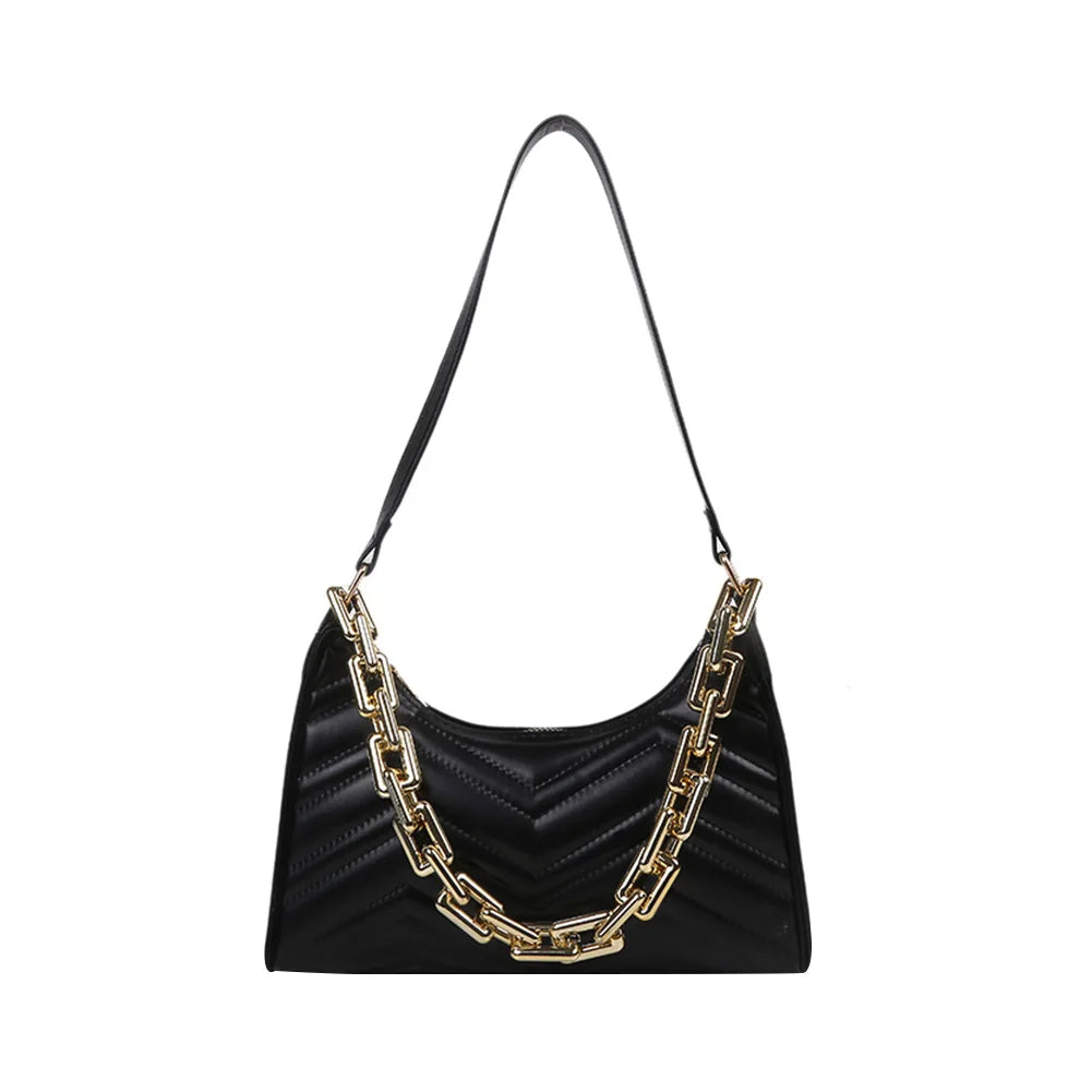 Women's Embroidery Thread Shoulder Bag Lady Shopping Travel Pouch