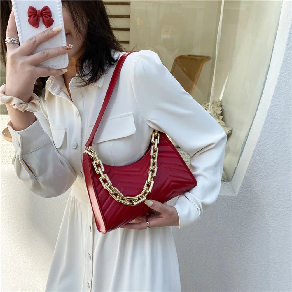 Women's Embroidery Thread Shoulder Bag Lady Shopping Travel Pouch