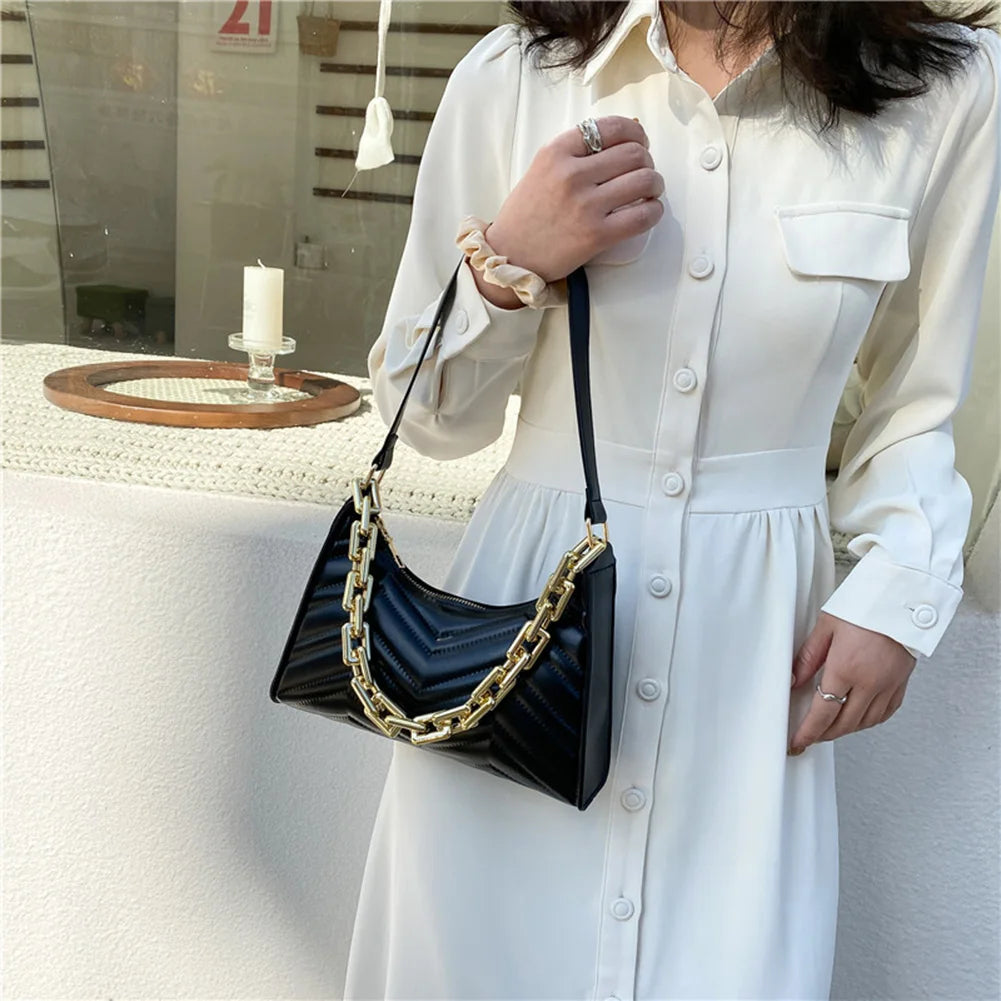 Women's Embroidery Thread Shoulder Bag Lady Shopping Travel Pouch