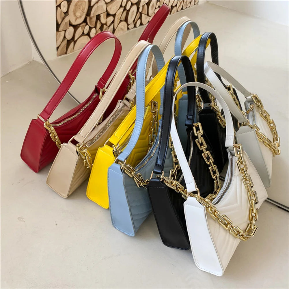Women's Embroidery Thread Shoulder Bag Lady Shopping Travel Pouch
