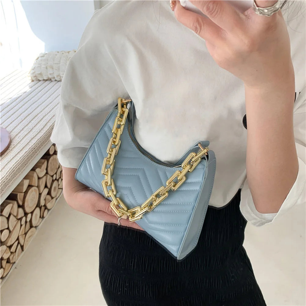 Women's Embroidery Thread Shoulder Bag Lady Shopping Travel Pouch
