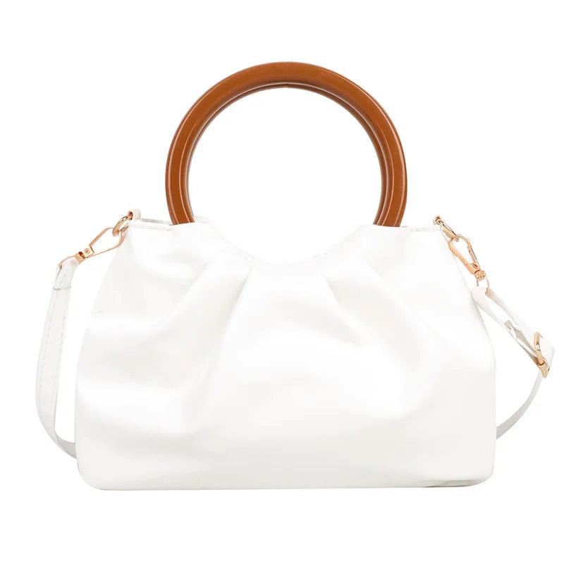 Women's Fold Buckle Shoulder Bag PU Leather Handbags
