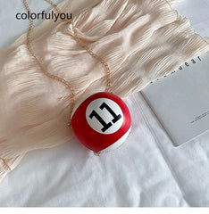 Ball Shape Crossbody Bag Mini PU Leather Shoulder Clutch Bag