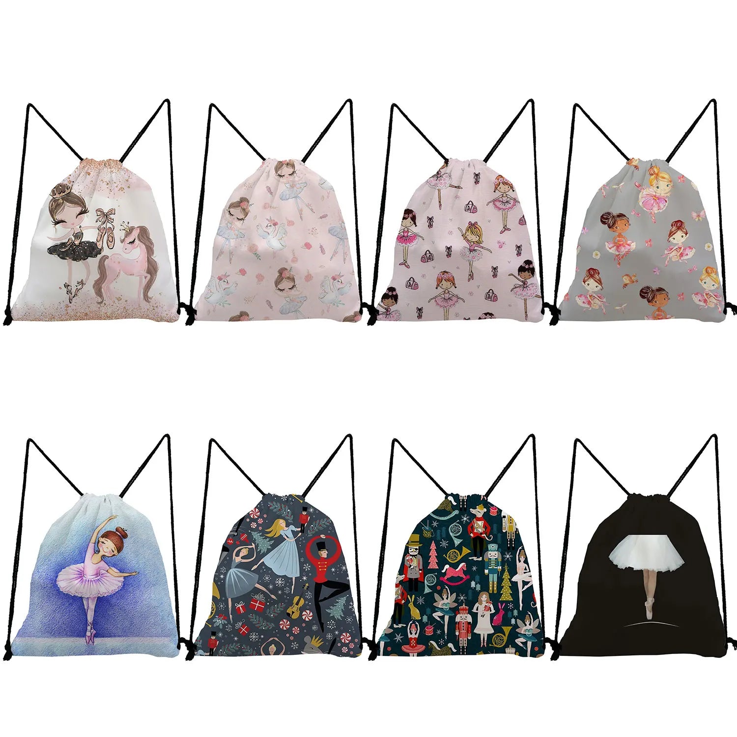 Ballet Art Girl Print Backpack for Students Gym Travel School Bag