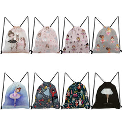 Ballet Art Girl Print Backpack for Students Gym Travel School Bag