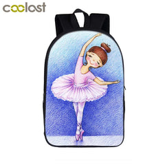 Ballet Dancer Backpack Girls School Bags Casual Shoulder Bag