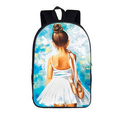 Ballet Dancer Backpack Girls School Bags Casual Shoulder Bag