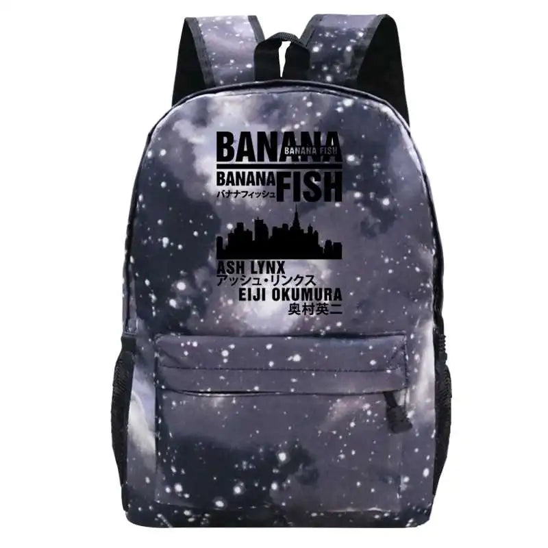 Banana Fish Anime Cartoon Unisex Travel Backpack Waterproof Oxford