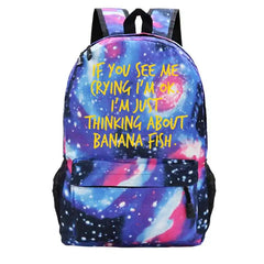 Banana Fish Teen School Bag for Girls Backpack Solid Women Bookbags