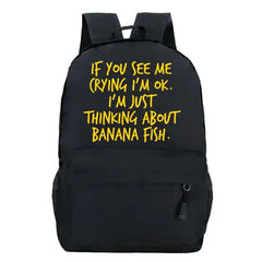 Banana Fish Teen School Bag for Girls Backpack Solid Women Bookbags