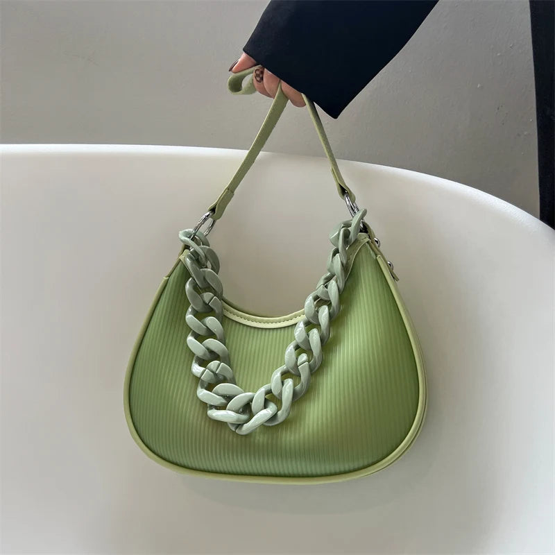 Frosted Transparent Hobos Shoulder Crossbody Bag Women Handbag Purse