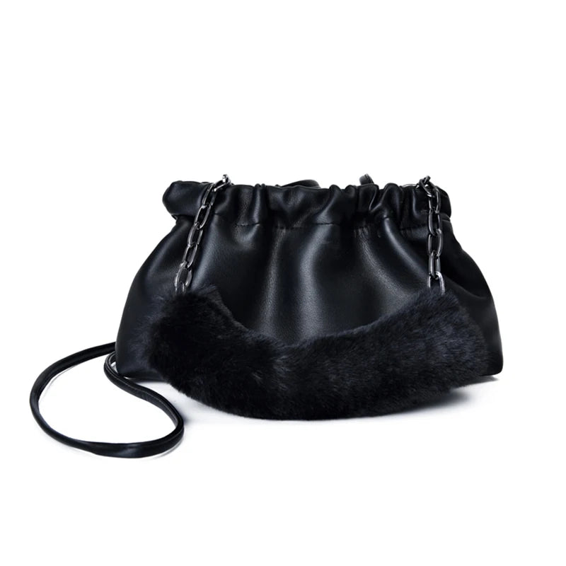 Women Dumplings Handbags Retro Chains Female Crossbody Shoulder Bag Tide Handbag