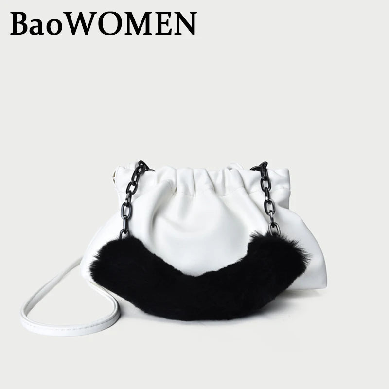 Women Dumplings Handbags Retro Chains Female Crossbody Shoulder Bag Tide Handbag
