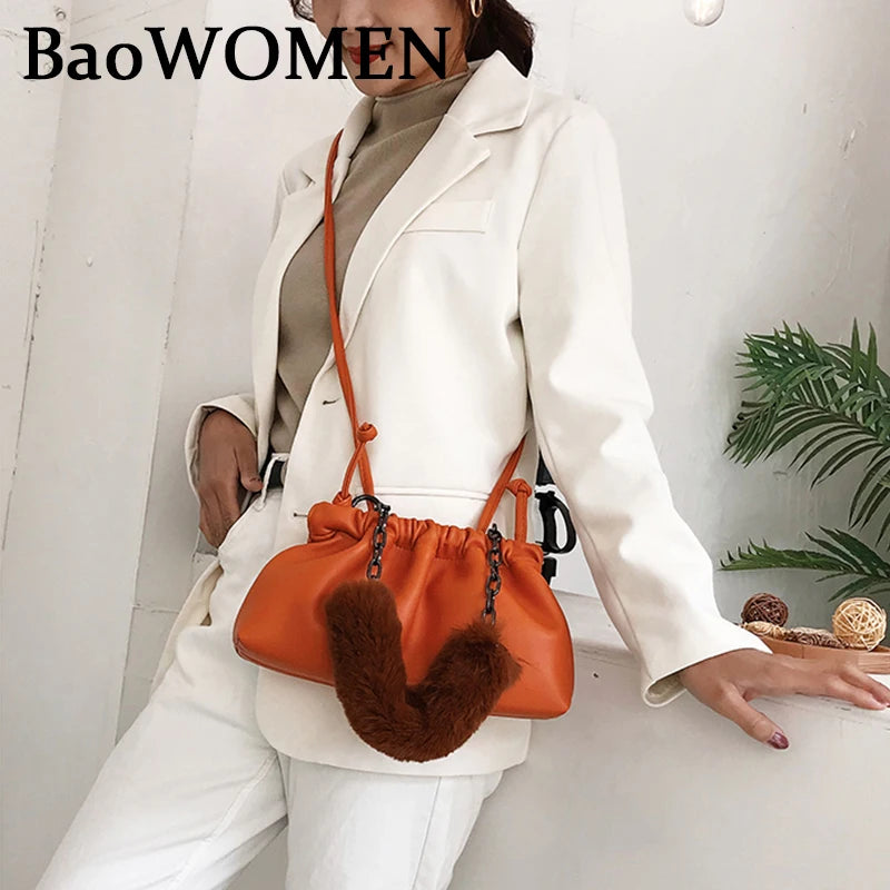 Women Dumplings Handbags Retro Chains Female Crossbody Shoulder Bag Tide Handbag