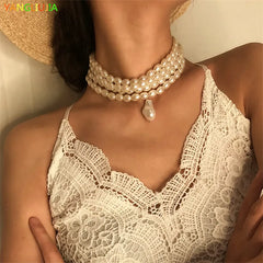 Baroque Abnormity Pearl Necklace European American Style