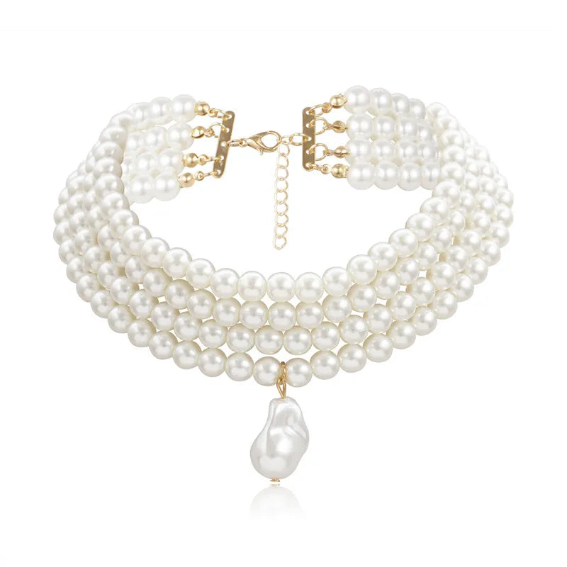 Baroque Abnormity Pearl Necklace European American Style