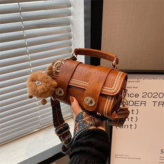 Barrel Shape Handbags Vintage Shoulder Bags Daily Versatile Crossbody Bag