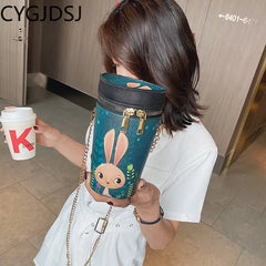 Office Crossbody Leather Barrel Bag for Women