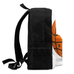 Orange Basketball Ball Game Large Capacity Backpack Laptop Travel Bag