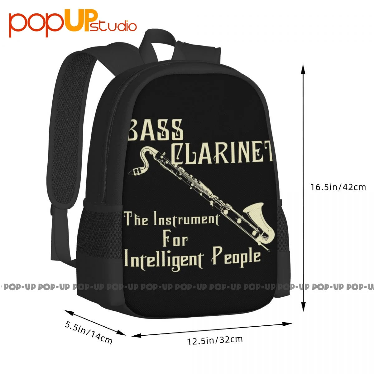 Bass Clarinet Backpack Large Capacity Print Style Gym Tote Bag