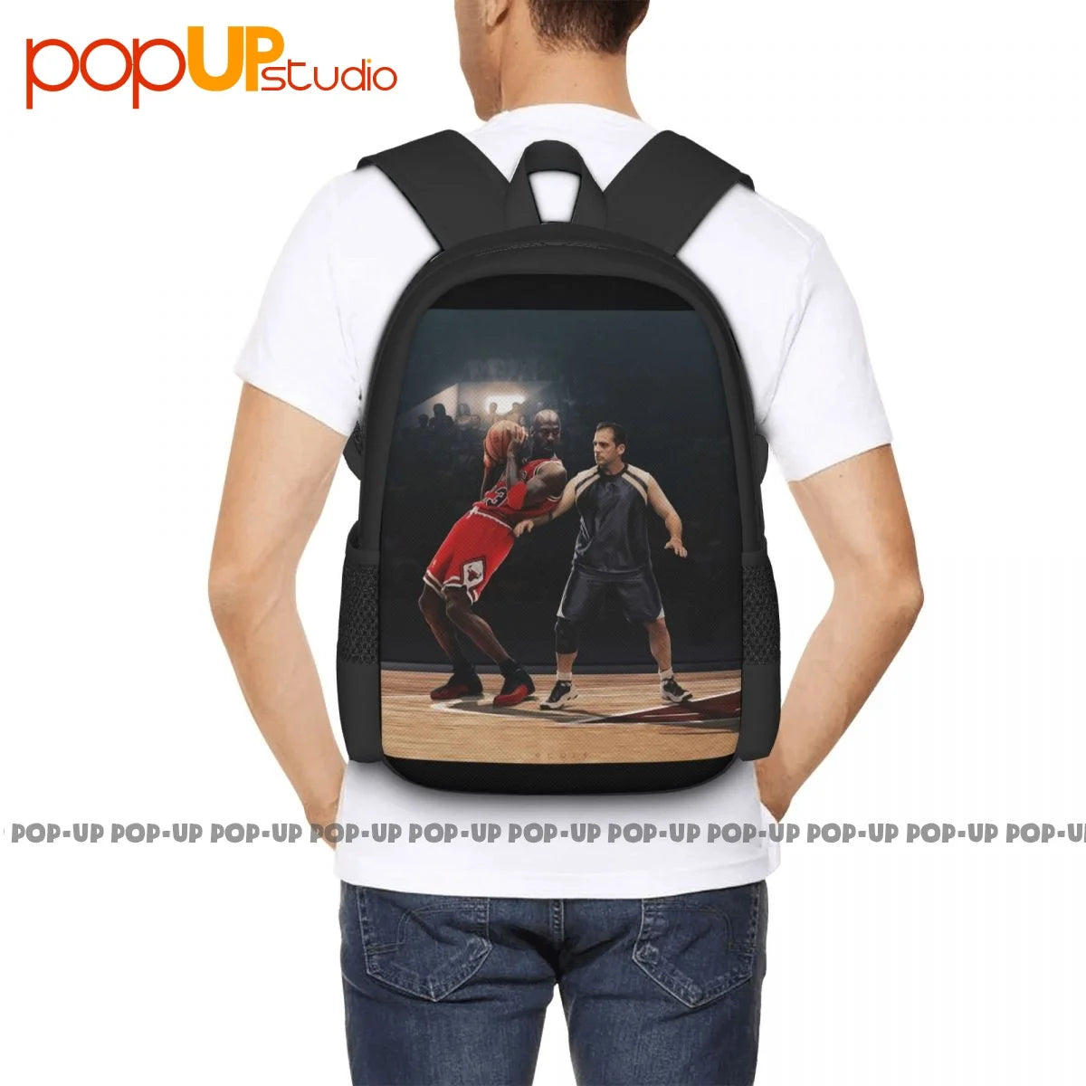 Bball Machine Backpack Large Capacity Bookbag Multi-function