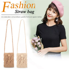 Vintage Straw Tassel Crossbody Bag for Summer Beach