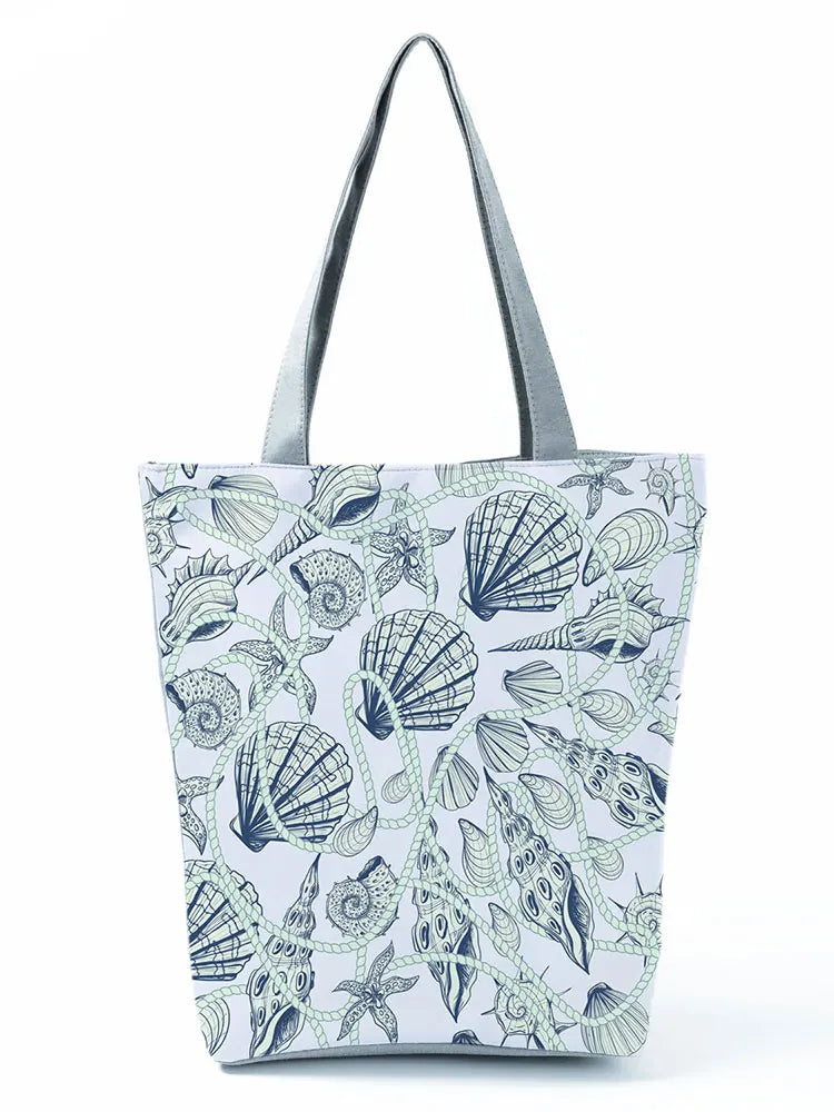 Beach Starfish Printed Shoulder Bag Eco Friendly Handbags for Women