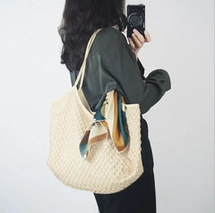Canvas Shoulder Bag for Women Spring Beach Tote
