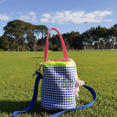 Canvas Drawstring Crossbody Bag for Women