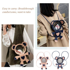 Bear Backpack for Women Teenage Student College PVC Shoulder School Satchel Bags