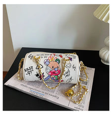 Bear Graffiti Lady's S Chain Shoulder Bag Women's Handbags
