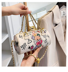 Bear Graffiti Lady's S Chain Shoulder Bag Women's Handbags