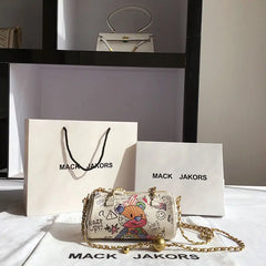 Bear Graffiti Lady's S Chain Shoulder Bag for Women