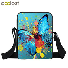 Butterfly Flower Messenger Bag Floral Women Handbags Girl Cross Bag