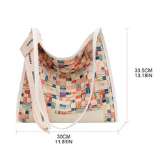 Cherry Plaid Messenger Bag Canvas Shoulder Bag for Women