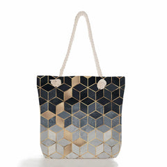 Geometry Print Shopper Bag Lady Handbag High Capacity Tote