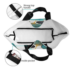 Ginkgo Leaf Print Shoulder Bag with Large Capacity