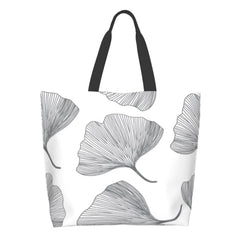Ginkgo Leaf Print Shoulder Bag with Large Capacity