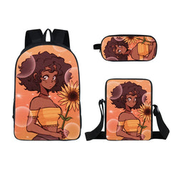Girl Cartoon Student Schoolbag Double Pencil Bag
