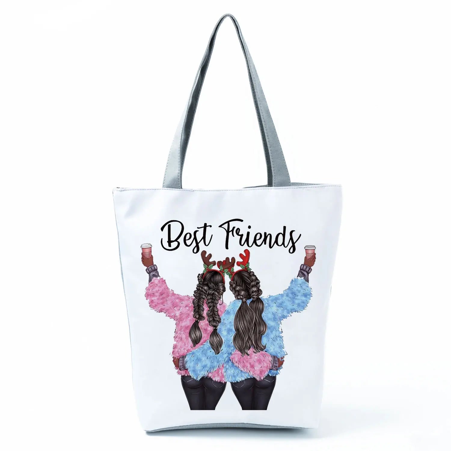 Girlfriends Sisters Linen Tote Bag Reusable Shoulder Bags