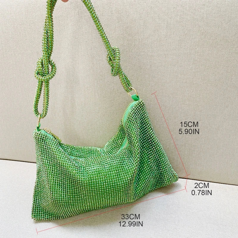 Mesh Diamond Evening Bag Clutch Underarm Shoulder Bag