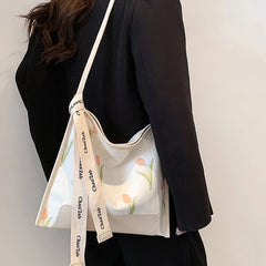 Tulip Embroidered Messenger Bag for Women